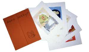 Anna Verrijt - Portfolio met 5 zeefdrukken in bijbehorende map, Scraps I t/m V verkocht voor € 1!