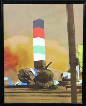 Henri Plaat - Collage met gouache, Zonder titel verkocht voor € 35!