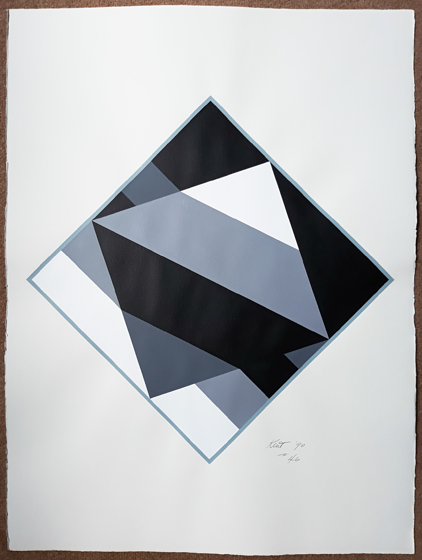 Nigel Kent - Geometrisch abstract, acrylverf op papier kopen? Bied vanaf 60!