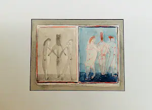 Theo Beerendonk - Bijzondere jaren 60 erotische gemengde techniek op papier - gesigneerd kopen? Bied vanaf 32!