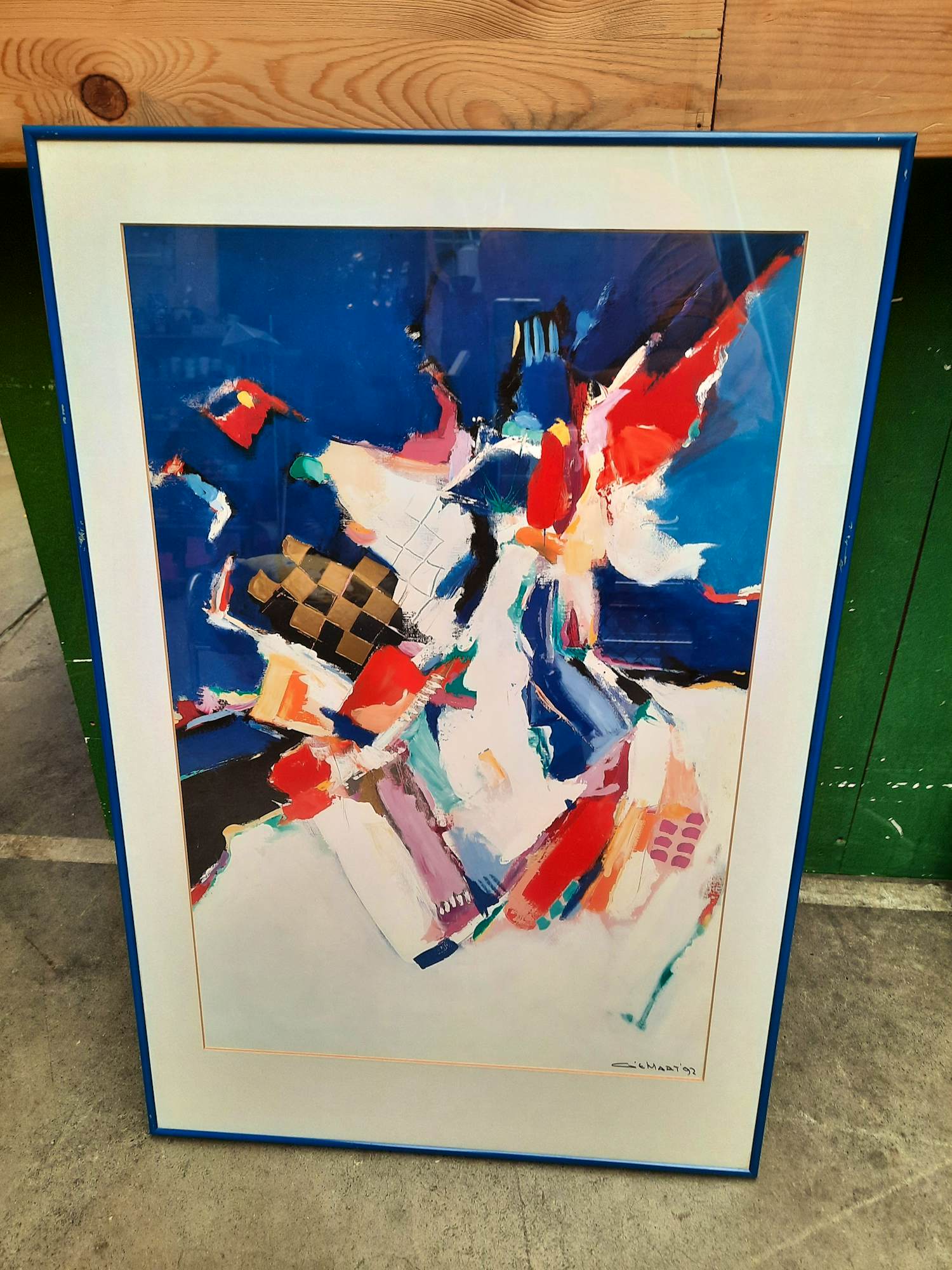 Gerard 't Hart - Abstract werk litho met bladgoud verkocht voor € 50!