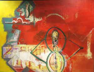 Miguel Ybanez - Olieverf op doek - Abstracte Compositie (ZEER groot) verkocht voor € 800!