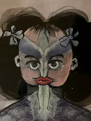 Ans Wortel - Gouache, vrouw met strikken in haar, handgesigneerd kopen? Bied vanaf 144!