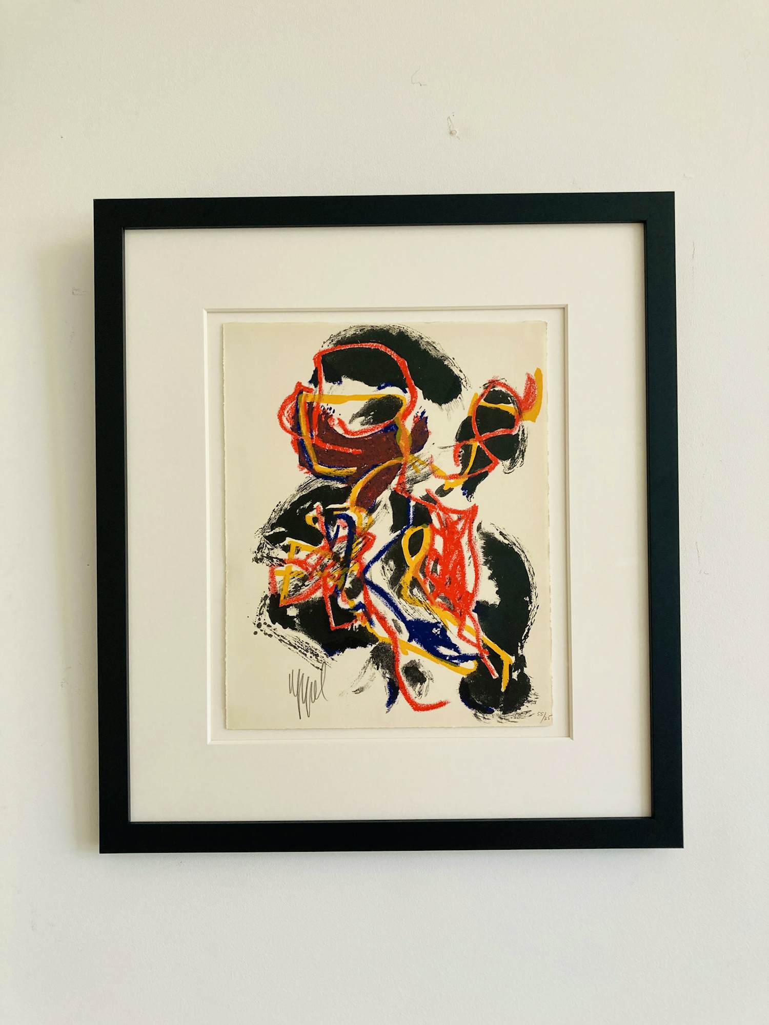 Karel Appel - abstracte compositie nr 5 ( Der Spiegel , KÖln, 1961) met nieuwe lijst! kopen? Bied vanaf 625!