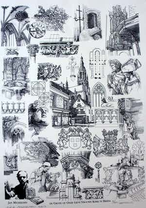 Jan Michielsen - Zeefdruk: De grote of Onze Lieve Vrouwe Kerk te Breda - 2003 verkocht voor € 40!