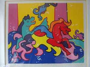 Shunyam - Zeefdruk, I cavalli di trevi - Ingelijst. kopen? Bied vanaf 90!