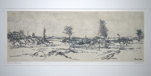 Ruurd van den Berg - Winterlandschap 1968 - grote tekening kopen? Bied vanaf 30!
