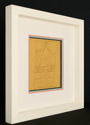 Robert Indiana - Originaler Entwurfszeichnung für HEMISFAIR 68 - professionell gerahmt kaufen? Bieten Sie von 2850!