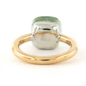 18k bicolour ring bezet met groene amethist - ringmaat  17.5(55) kaufen? Bieten Sie von 800!