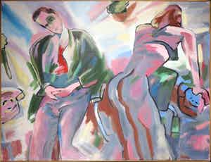 Dick Bastiaan van der Meijden - Olieverf op linnen, Een plus een is drie - Ingelijst (Groot) verkocht voor € 150!