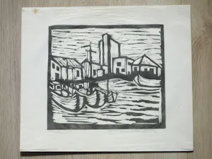 Herman Stammeshaus - Haven van Ornival - Houtsnede kopen? Bied vanaf 38!