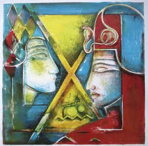 Marianne Aulman - Litho "Egyptisch gesprek I" verkocht voor € 40!