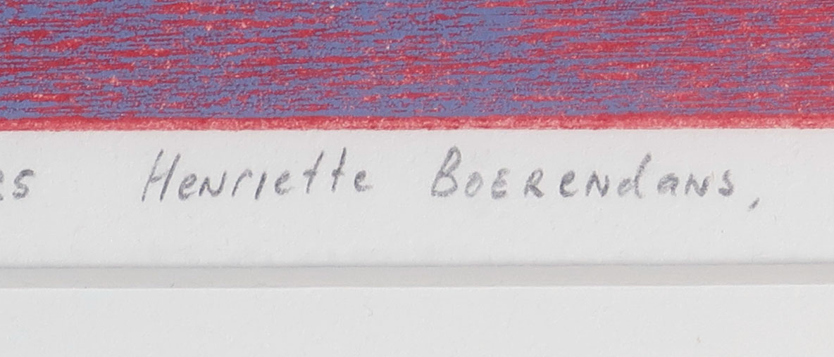 Henriette Boerendans - Houtsnede, De Kolk - Ingelijst kopen? Bied vanaf 35!