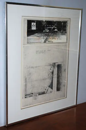 Rolf Weijburg - Detail in Italië (Milaan) -ets 1/10 en fotocollage -zeer vroeg werk (1980) kopen? Bied vanaf 100!