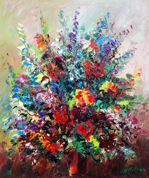 Jan Makkes - Bloemstilleven, olieverf op doek (netjes ingelijst) kopen? Bied vanaf 350!