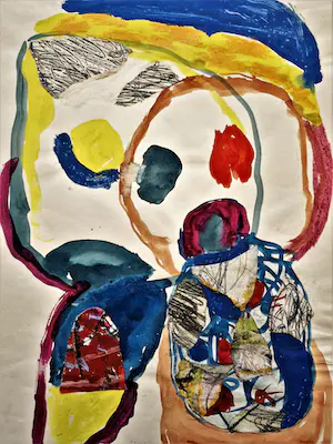 Pieter Holstein - Originele - 1964 - collage / aquarel / pastel "getweeën" gesigneerd kopen? Bied vanaf 49!