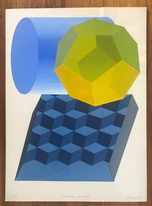 Michael Challenger - Op-Art! - Zeefdruk - 'Pentatonic Landscape' - 1967 - Gesigneerd kopen? Bied vanaf 55!