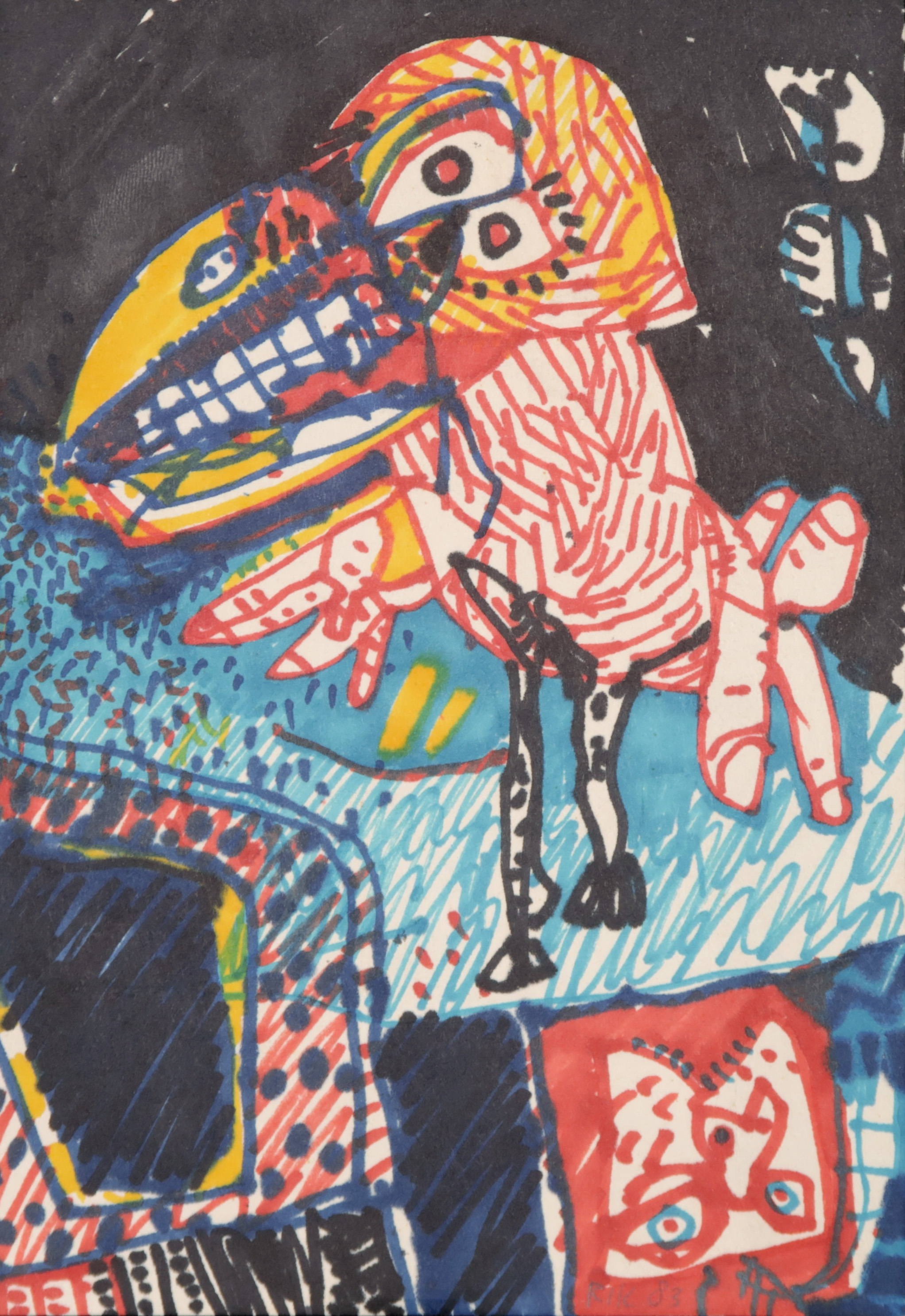 Rik van Iersel - Stifttekening, Zonder titel verkocht voor € 60!