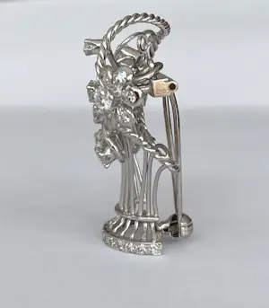 Platina/Gouden Latere Art Deco Broche/Hanger met Diamanten kopen? Bied vanaf 900!