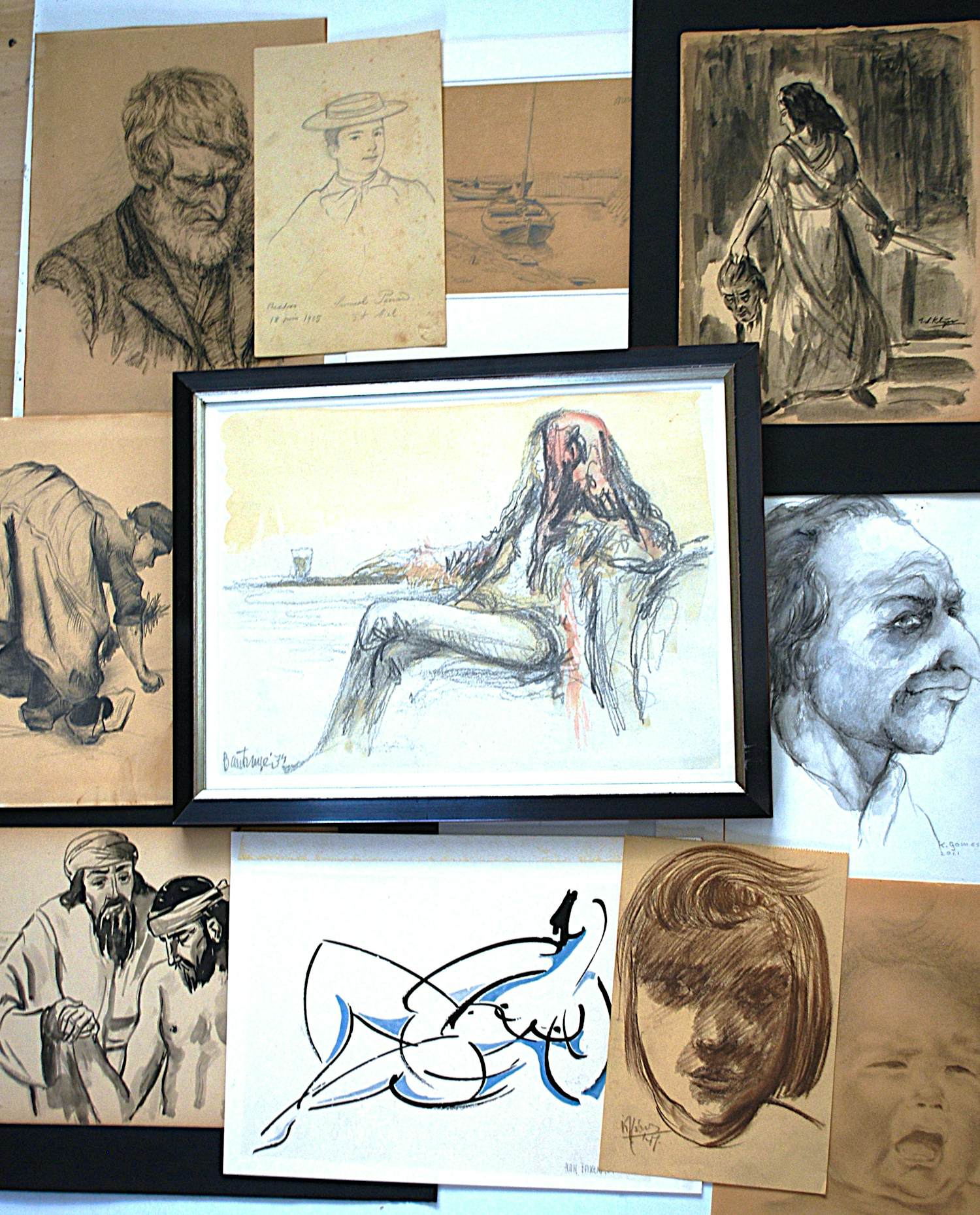 Karel Gomes - Cees Bantzinger (ingelijst) 2x Willem Klijn en 7 anderen kopen? Bied vanaf 100!