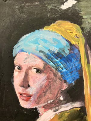 Peter Klashorst - Het meisje met de parel (naar Johannes Vermeer) kopen? Bied vanaf 1!