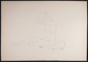 Jan Sluijters (jr.) - Potloodtekening, Zittend naakt kopen? Bied vanaf 1!