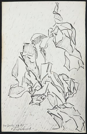 Reinhoud D'Haese - Inkttekening, Abstracte compositie kopen? Bied vanaf 150!