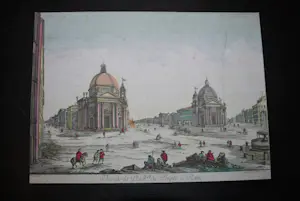 Jacques Chéreau - ets van Rotterdam ,1770 en verso een ets van Rome kopen? Bied vanaf 50!