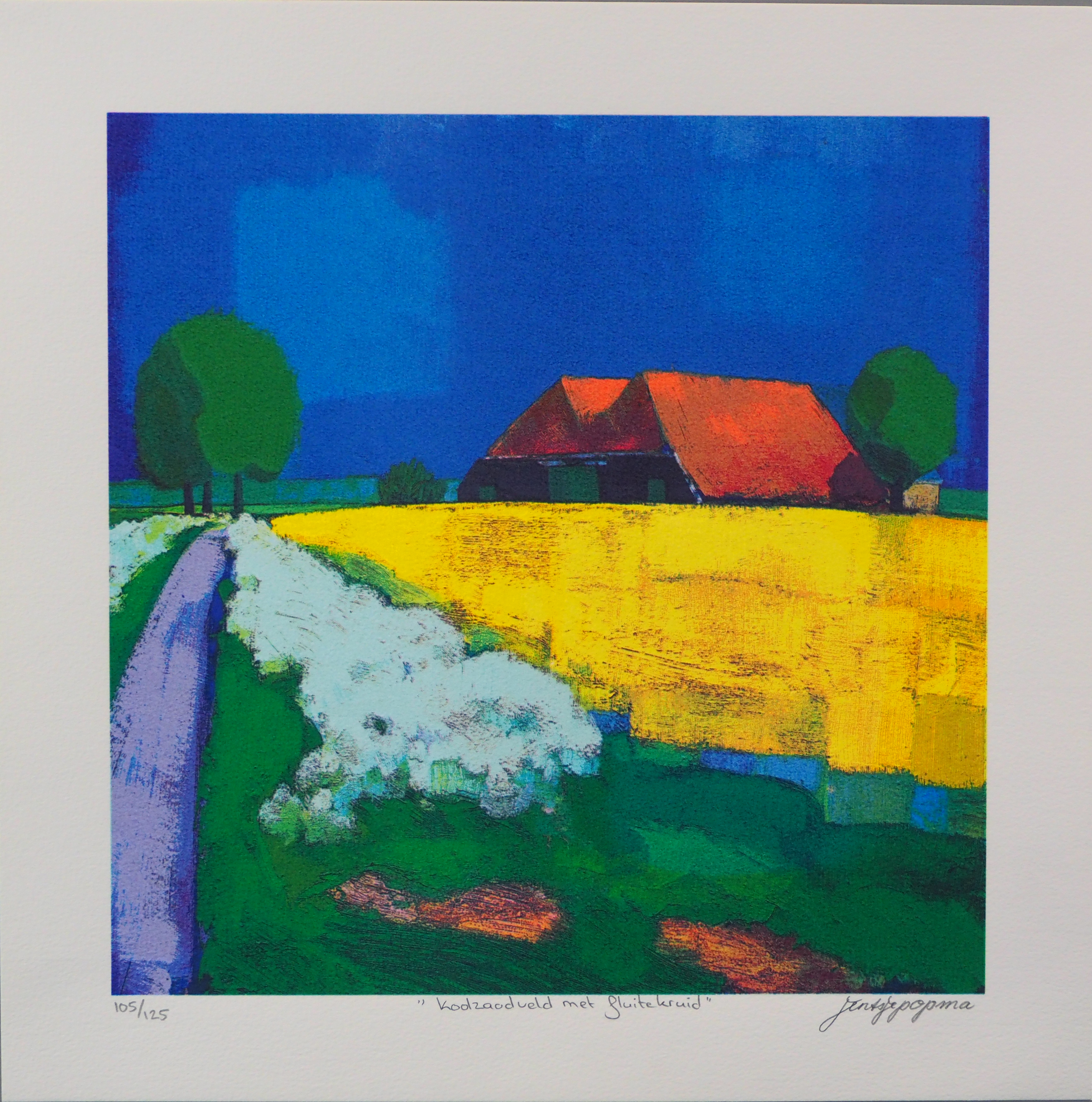 Jentsje Popma - Koolzaadveld met fluitekruid verkocht voor € 70!