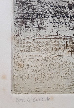 Nono Reinhold - Paysage indéfini, aquatint ets met reliëfdruk kopen? Bied vanaf 50!