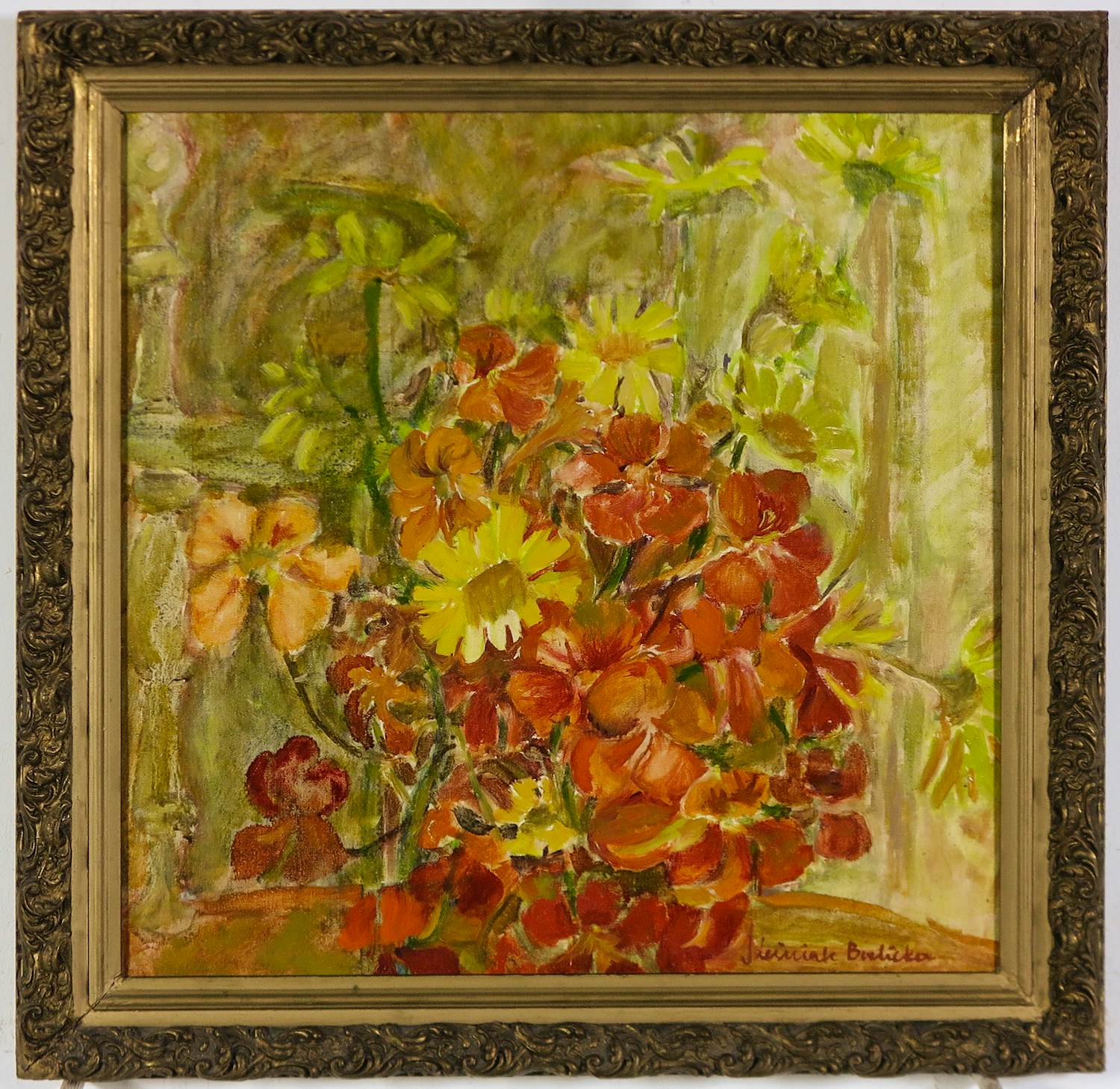 Jolanta Lésniak-Bielicka - Olieverf op doek, Bloemstilleven - Ingelijst kopen? Bied vanaf 80!