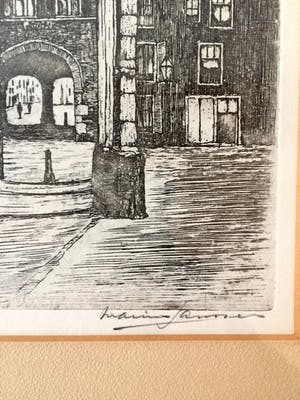 Marius Johannes Janssen - Nijmegen - Ets, Ingelijst kopen? Bied vanaf 40!