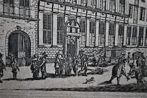 Zacharias Webber (II) - Oostindisch Huis, Amsterdam - 17e eeuwse gravure kopen? Bied vanaf 50!