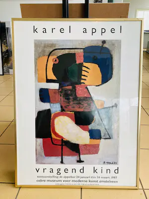 Karel Appel - Poster Vragend kind met lijst! kaufen? Bieten Sie von 1!