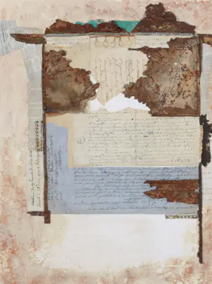 Anton van den Horst - Collage van verschillende materialen, Zonder titel - Ingelijst kopen? Bied vanaf 50!