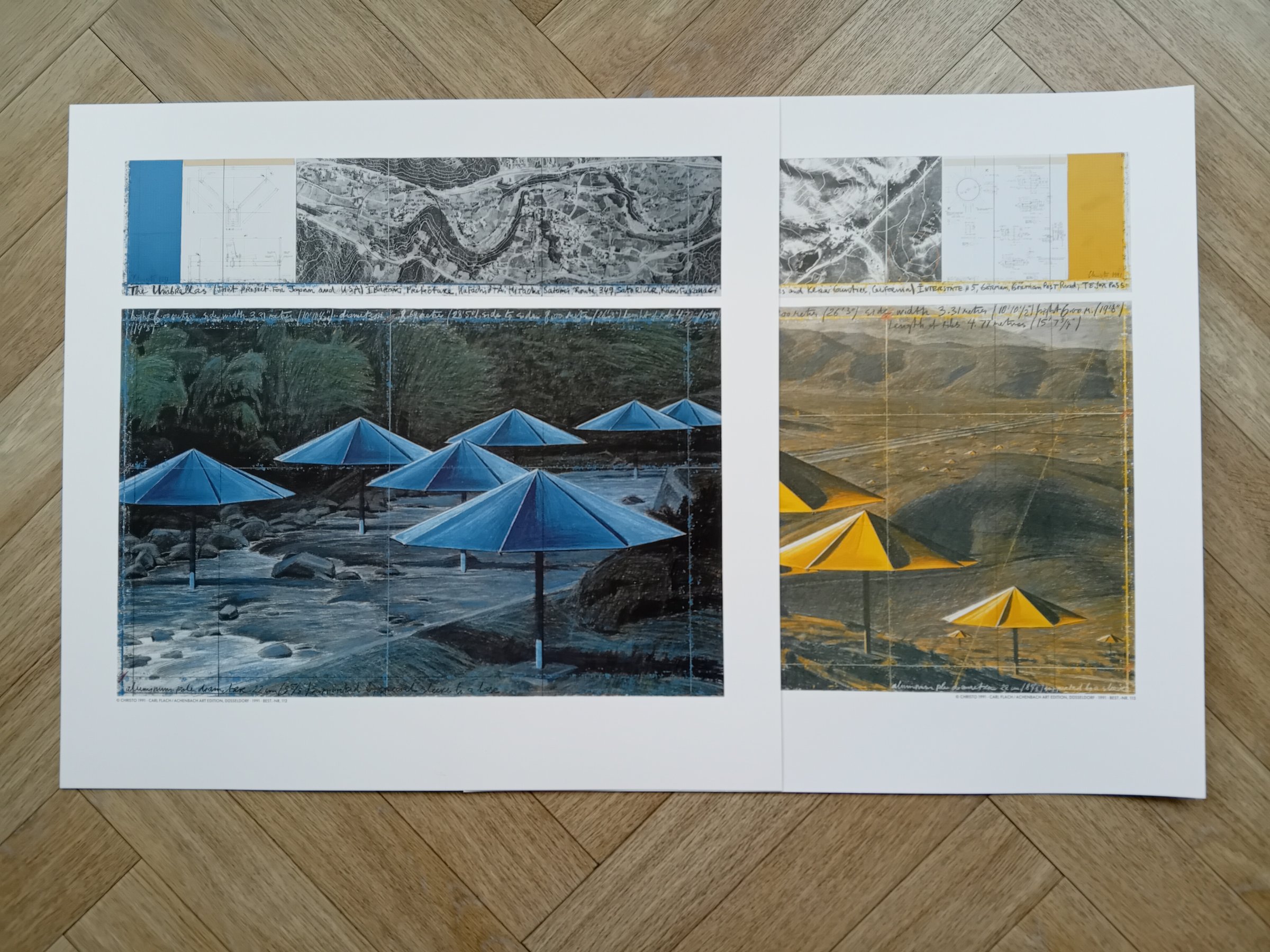 Christo - SET van 2 Zeefdrukken YELLOW and BLUE UMBRELLAS kaufen? Bieten Sie von 55!