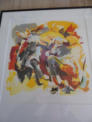 Lou Thissen - Zeefdruk. Titel, ''Olympic". kopen? Bied vanaf 50!