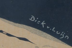 Dick van Luijn - Linosnede, Berggezicht - Ingelijst kopen? Bied vanaf 20!