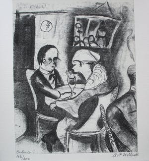 Carel Willink - litho: koppel in een bar - 1920 kopen? Bied vanaf 350!