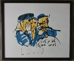 Herman Brood - Of je bij God was - gesgineerd - 350 ex. Certificaat - ingelijst kopen? Bied vanaf 1!