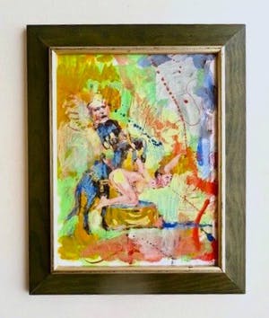 Peter Klashorst - Erotische voorstelling - Ingelijst - Acryl en collage -Unicum- In Prijs verlaagd kopen? Bied vanaf 49!