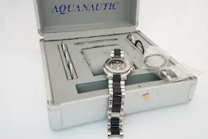 102 - Stoer Automatic Aquanautic King Cuda Herenpolshorloge met stalenband kopen? Bied vanaf 80!