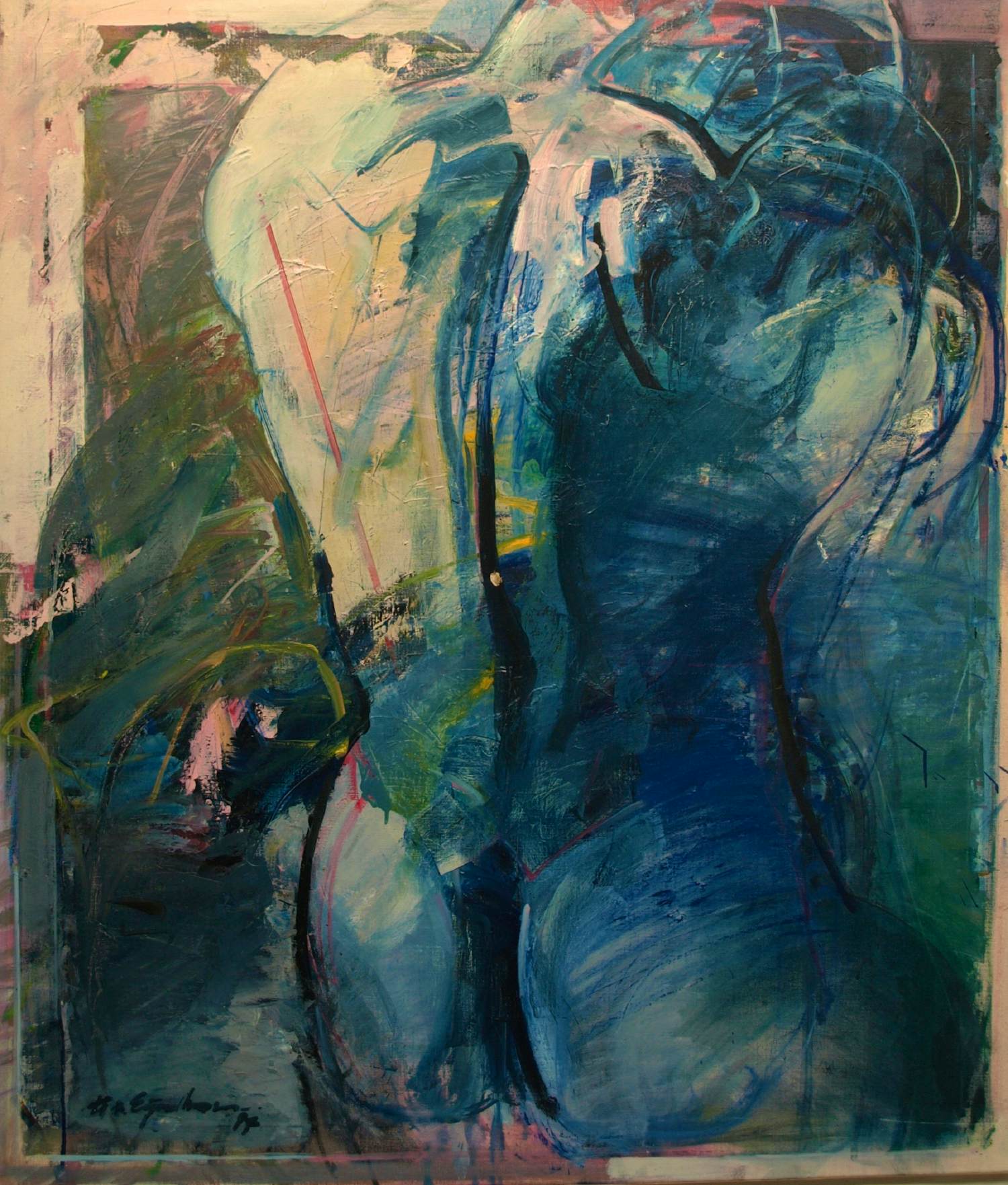 Frank van Eijndhoven - Acryl op doek , Naakt 2 – 1977 – 115 x 100 cm. kopen? Bied vanaf 150!