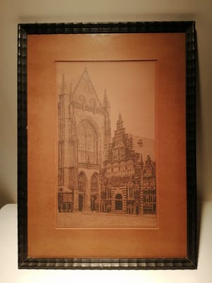 Adriaan Terhell - onder pseudoniem C. de Zeeuw Stadsgezicht "Vleesch Hal, Haarlem" kopen? Bied vanaf 25!