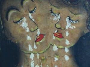 Niet of onleesbaar gesigneerd - Gesigneerd W.J.J. , Gouache – GROOT – 103 x 73 cm kopen? Bied vanaf 1!