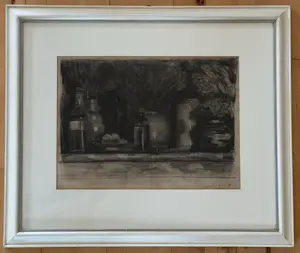 Piet van Wijngaerdt - Stilleven met potten en flessen kopen? Bied vanaf 80!