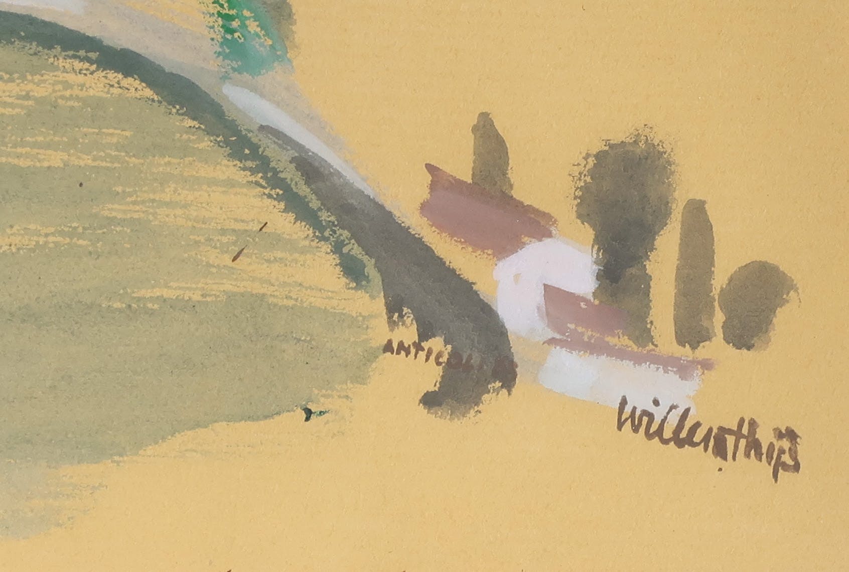 Willem Thijs - Gouache, Anticoli - Ingelijst kopen? Bied vanaf 35!