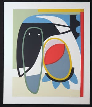 Doris Groeneveld - Zeefdruk, Kompositie met masker kopen? Bied vanaf 1!