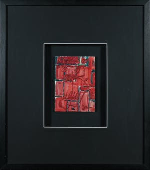 Karel Appel - Gemengde techniek op paneel, Kerstkaart - Ingelijst kopen? Bied vanaf 1!