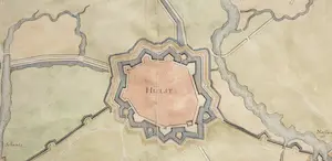 Caspar Merian - Hulst Oude Gravure Handgekleurd 1659 kopen? Bied vanaf 25!